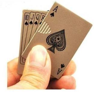 Huayue ikka Print Playing Card Design Windproof Refillable Butane Gas Flame Pocket Steel Gas Lighter
