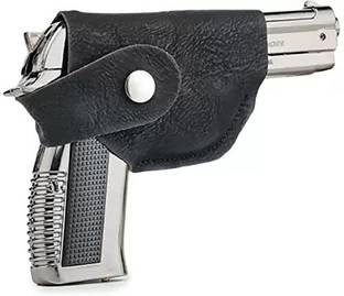 VIOVI Silver 608 Full Metal Body Refillable Gun Lighter With Pull Back Loading System Pocket Lighter