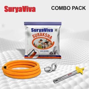 SURYAVIVA Gas Lighter Plastic Handle & Hose Pipe Combo Steel Gas Lighter