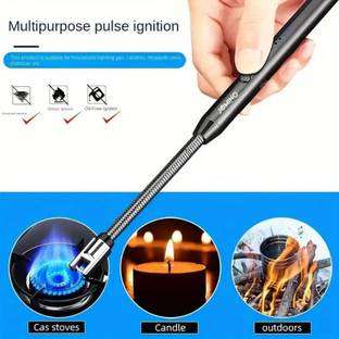 JOMINO USB 360 Degree Flexible Electric Gas Lighter For Gas Stove Candles Diya Bonfire Steel Electronic Gas Lighter
