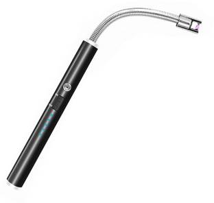 MEHAKENT Long Flexible Reusable Arc Lighter USB Rechargeable Windproof Flameless Lighter Steel Gas Lighter