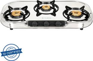 FABER HOB COOKTOP CRYSTAL 3BB SS Stainless Steel Manual Gas Stove