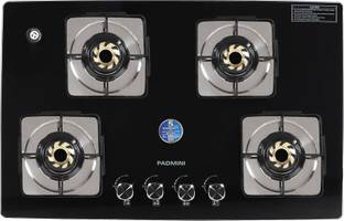 PADMINI PADMINI (CS-405 GL IB HOB)|4 burner gas hob | 8 MM Toughened Glass Automatic Hob