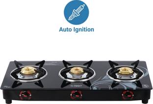 Flipkart SmartBuy Classic Pro 3 Burners Auto Ignition Glass Automatic Gas Stove