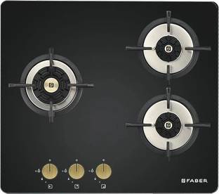 FABER Maxus HT603 CRS BR CI AI ( Hob 3 Burner Auto Electric Ignition Glass Top Black) Glass Automatic Hob