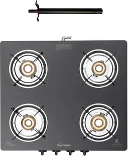 Sunflame Maleo 4 Burner Gas Stove With Lighter Glass Manual Gas Stove
