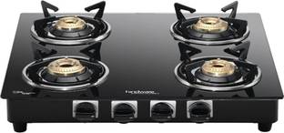 Hindware Smart Appliances Brio Plus 4B Glass, Stainless Steel Manual Gas Stove