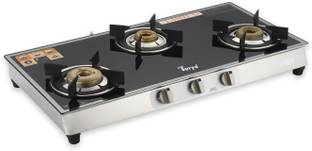 Golden Surya Premium Toughened Glass Top, (ISI-Cerftified) Manual Ignition, Stainless Steel Manual Gas Stove