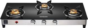 Hindware Smart Appliances Plus GL 3B AI Glass, Stainless Steel Automatic Gas Stove
