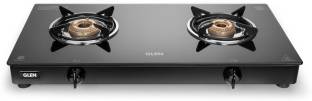 Glen 2 Burner Toughened Glass Top | LPG Gas Stoves | ISI Certified | Revolving Nozzle Glass Manual Gas Stove