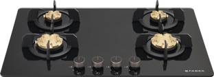 FABER PRIME HT784 CRS BR CI AI |Metal Knobs| Cast Iron Pan Support | brass burner | Glass Automatic Hob