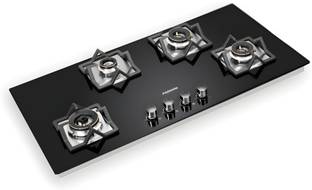 PADMINI PADMINI (GAS HOB CH-4001)|Toughened Glass |4 Burner gas hob |Forged Brass Burner Glass Automatic Hob