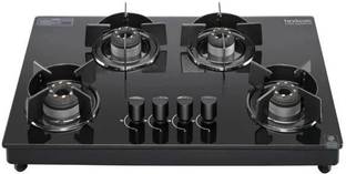 Hindware Coral BLK 4B Glass Manual Gas Stove