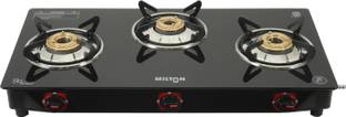 MILTON Premium Black Glass Manual Gas Stove