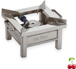 Rich flame Home & Kitchen Gas Chulha Single Gas Stoves LPG & PNG | ISI Certified | Bhatti Stainless Steel Manual Gas Stove