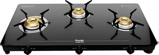 Preethi Luxe pro 3 Burner Glass Manual Gas Stove