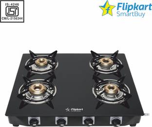 Flipkart SmartBuy 4 Burner Icon Glass Manual Gas Stove
