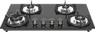 FABER SUPERIA HT764 BR AI | Spillage Proof| Metal Knobs| Brass burners | Glass Automatic Hob