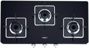 Whirlpool byWhirlpool 3 Heavy Duty Forged Brass Burner with Rust Free Body GRANDIOSA PRIME 773 CT Glass Manual Gas Stove
