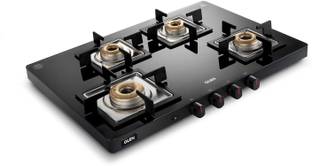 Glen Ultra Slim Glass Gas Stove 1 High Flame 3 Forged Brass Burner,CT1047USBLAI, Glass Automatic Gas Stove
