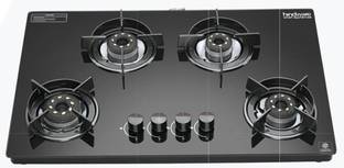 Hindware 4 burner Slimmest Top Knob Gas Stove Glass Automatic Gas Stove