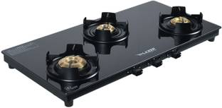 Lazer Slimo Cooktop, Heavy Pan support, Heavy Brass Burner and Toughened Ultra Slim Glass Manual Gas Stove