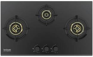 Hindware Hazel 3B 75CM | Dual Brass Burner | Glass Automatic Hob