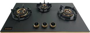 Hindware 3B 75 | Brass Burners | Auto Ignition | Flame Failure Device | Built in Glass Automatic Hob