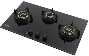Hindware HAZEL 3B 75 | Full Brass Burners | Auto Ignition | Flame Guard | Built in Glass Automatic Hob