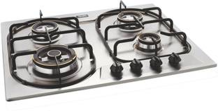 Glen Built in Hob Triple Ring, Double Ring Forged Brass Burners Stainless Steel Automatic Hob