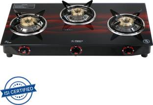 Flipkart SmartBuy Imperio Red 3 Burners Glass Manual Gas Stove