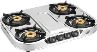PADMINI PADMINI 4 BURNER GAS STOVE || STAINLESS STILL|| CS-407 HF Stainless Steel Manual Gas Stove