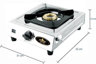 CYBOX Heavy Quality Single Burner Gas Stove With Heavy Pan Support Stainless Steel Manual Gas Stove