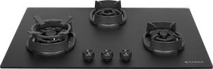 FABER Hob Della HD783 CI AI| Auto-Ignition|Brass Burner| Cast Iron Pan Support Glass Automatic Hob