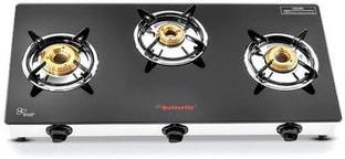 Butterfly Radiant Jumbo 3 Burner Glass Manual Gas Stove