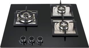 Kutchina bykUTCHINA Marica HB 3B ECO BRS 60 Hob Gas Stove 3 Burner, Cooking Hob 3 Burner Gas Stove Glass Automatic Hob