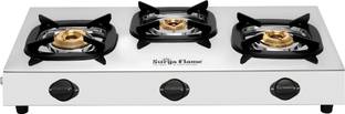 Suryaflame Sumo 3 Burner Stainless Steel Gas stove 2 Year Doorstep Service Stainless Steel Manual Gas Stove