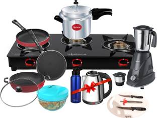 Lifelong LLCMBGS07 Family Pack Combo Glass Manual Gas Stove