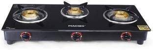 MACIZO ICONIC Cooktop ISI Certified 2-Year Warranty with Doorstep Service Toughned Glass Manual Gas Stove