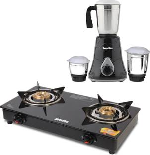 SURYAVIVA Photon 2B Combo Victo Mixer Grinder 3 jar 750 Watt Glass Manual Gas Stove