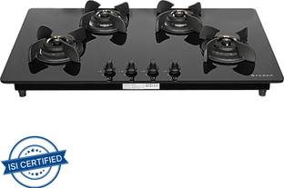 FABER ULTIMA HT904 CRS BR CI AI |Cast iron pan support|Brass burners|FFD| Glass Automatic Hob