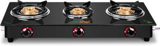 Greenchef Ebony Glass Manual Gas Stove