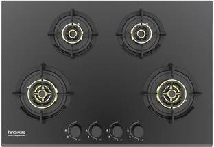 Hindware Hazel 4B 86CM | Dual Brass Burner | Auto Matic Hob | Glass Automatic Hob