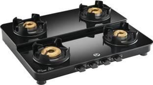 Hindware Alverio DPLX 4B Glass Manual Gas Stove