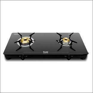 Preethi Luxe 2 Burner Glass Manual Gas Stove