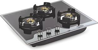 PADMINI PADMINI (CS-302 GL IB HOB)|Toughened glass|Brass Burner with 1 HighFlame Burner Glass Automatic Hob