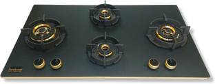 Hindware IVANA 4B 90 CM | Brass Burners | Auto Ignition | Flame Failure Device | Built in Glass Automatic Hob