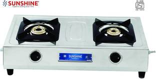 SUNSHINE 2 Burner Gas Stove Manual Ignition (ISI Certified) Stainless Steel Manual Gas Stove