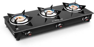 Longway Premium ISI Certified, Glass-top|Spill-proof, Easy-clean design|Anti skid legs, Stainless Steel, Glass Manual Gas Stove