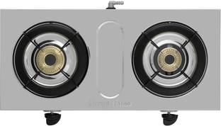 Suryaflame Gas stove 2 Buner Doublecook 2 Year Doorstep Services Stainless Steel Manual Gas Stove